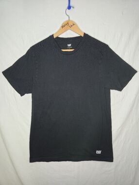 Cat Men's Black Short Sleeved Tee Shirt Size Large